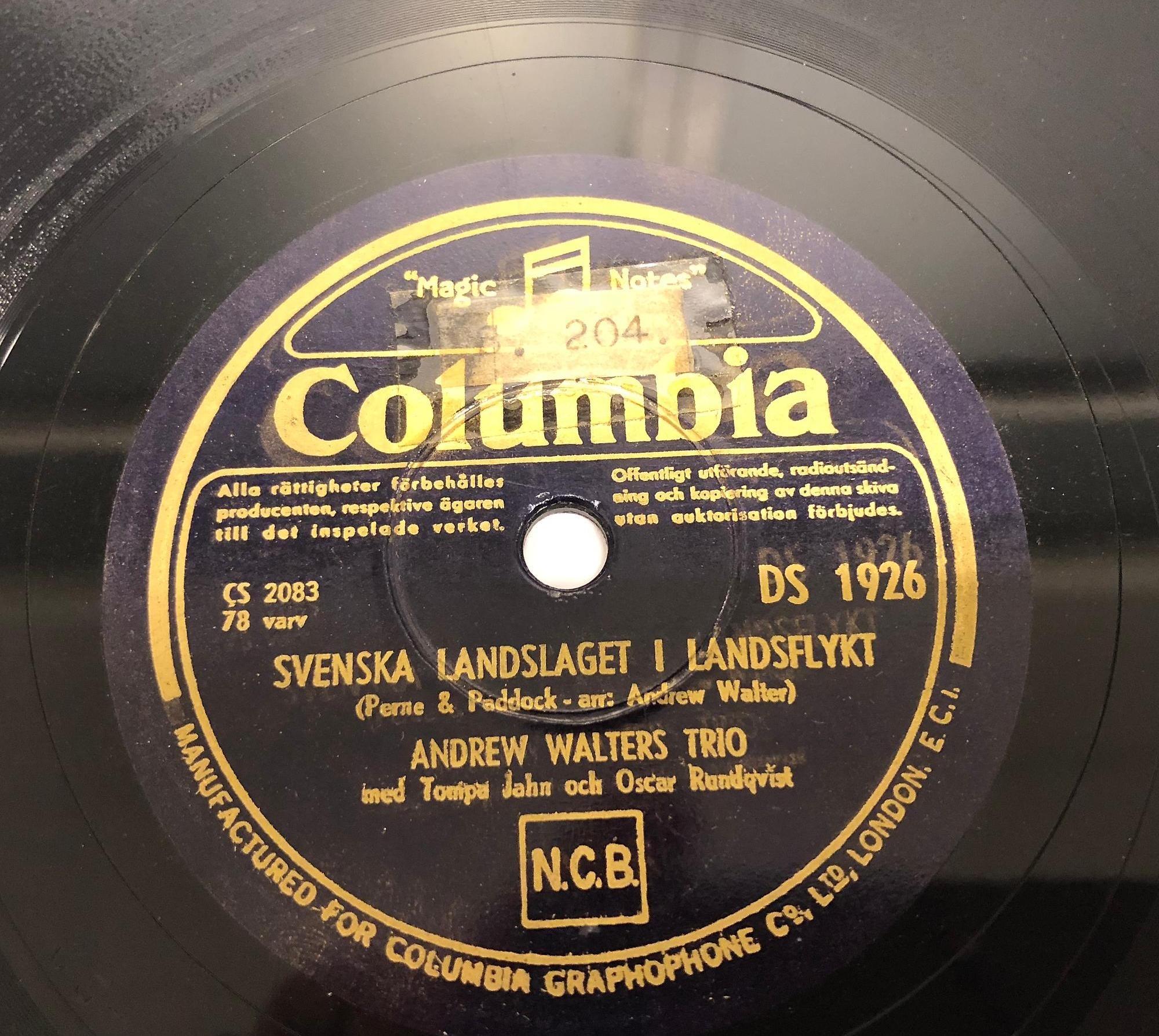 Stenkakan Svenska landslaget i landsflykt från 1950. Den första svenska VM-låten
