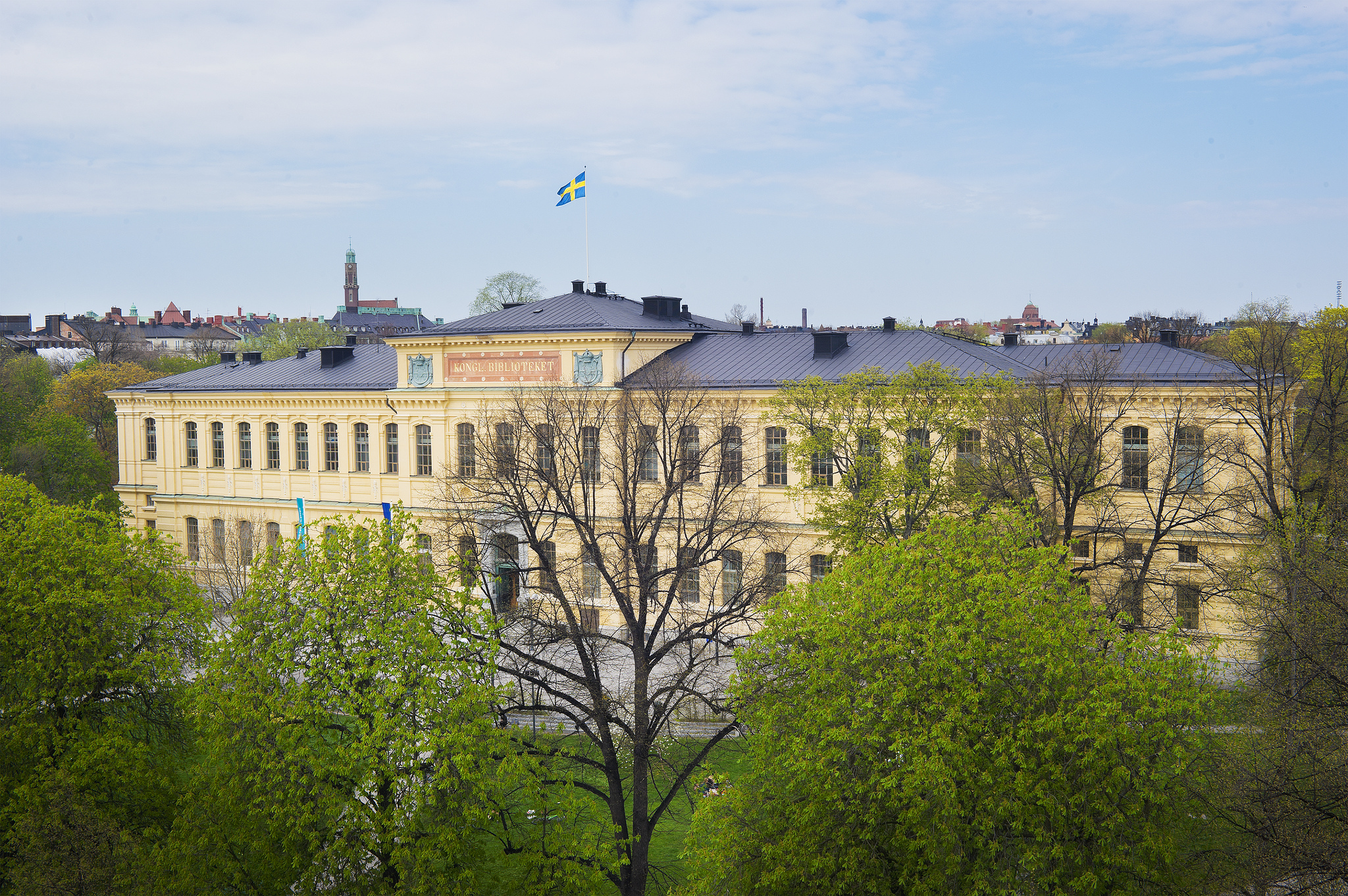 Vy över Kungliga biblioteket sedd uppifrån Foto: KB/Jens Östman