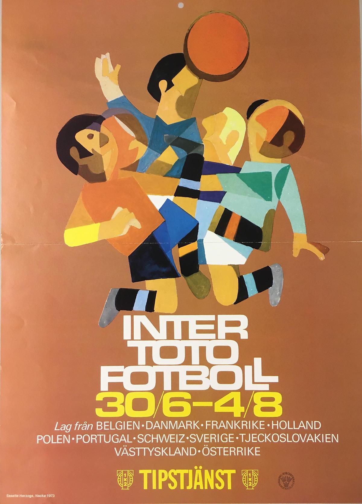 Inter toto fotboll 30/6 - 4/8. Tipstjänst 1973. Osignerad.