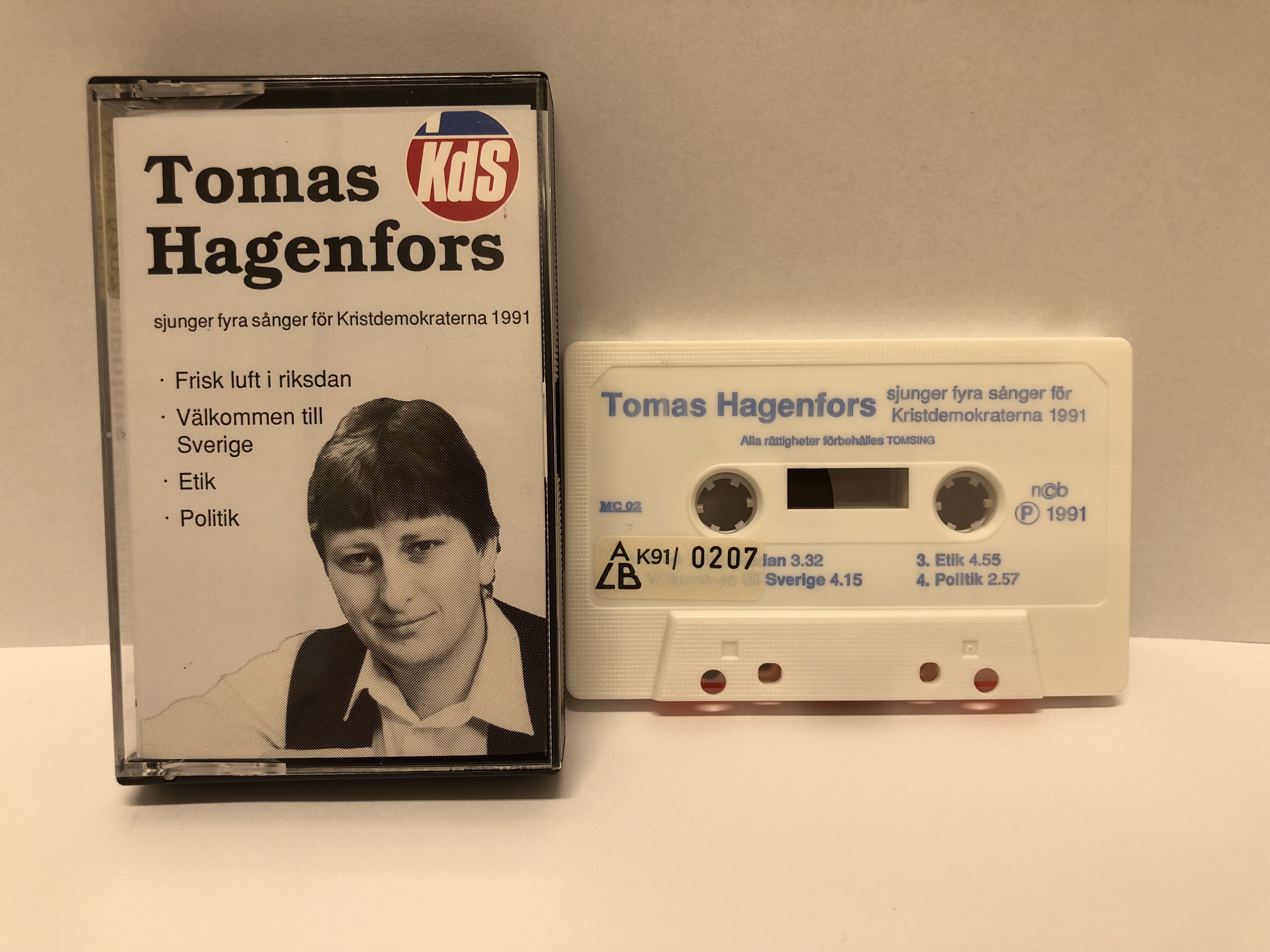 Kristdemokraten Tomas Hagenfors EP, här i kassettform, från 1991