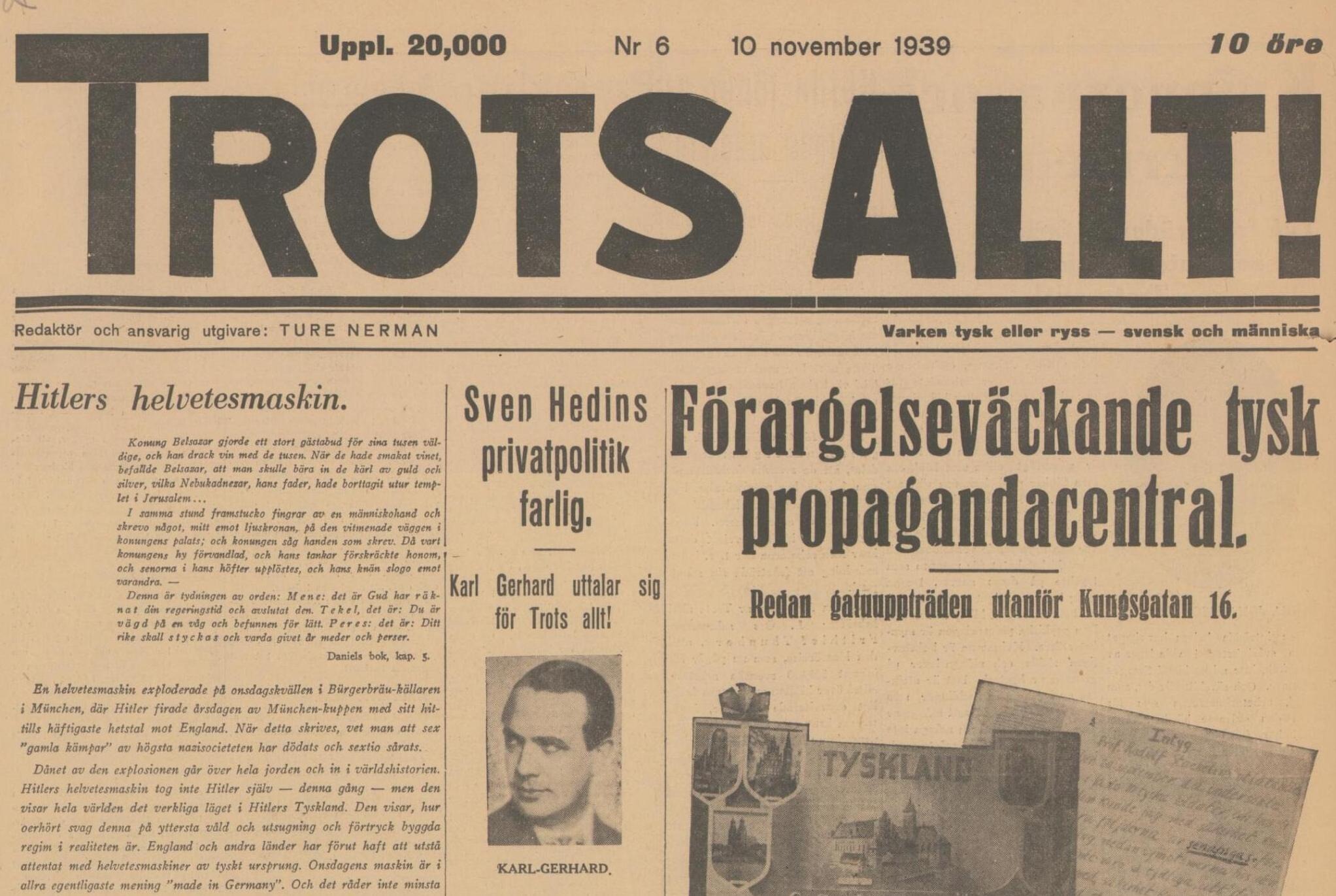 Gammal tidningssida med rubriken "Trots allt".
