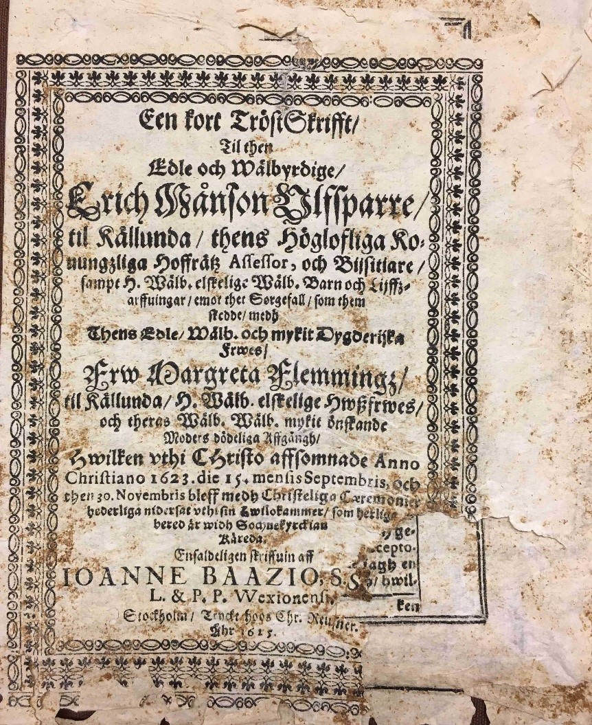 En gammal skrift från år 1623