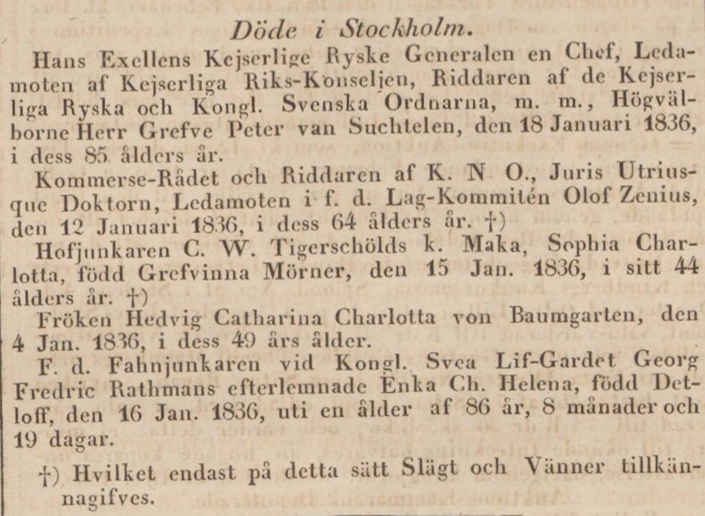 Gulnat tidningsklipp. Text: Döde i Stockholm. 