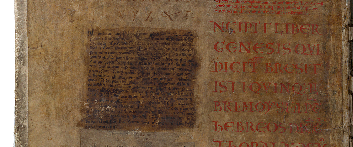 En sida i Codex Gigas med svårtydd text.
