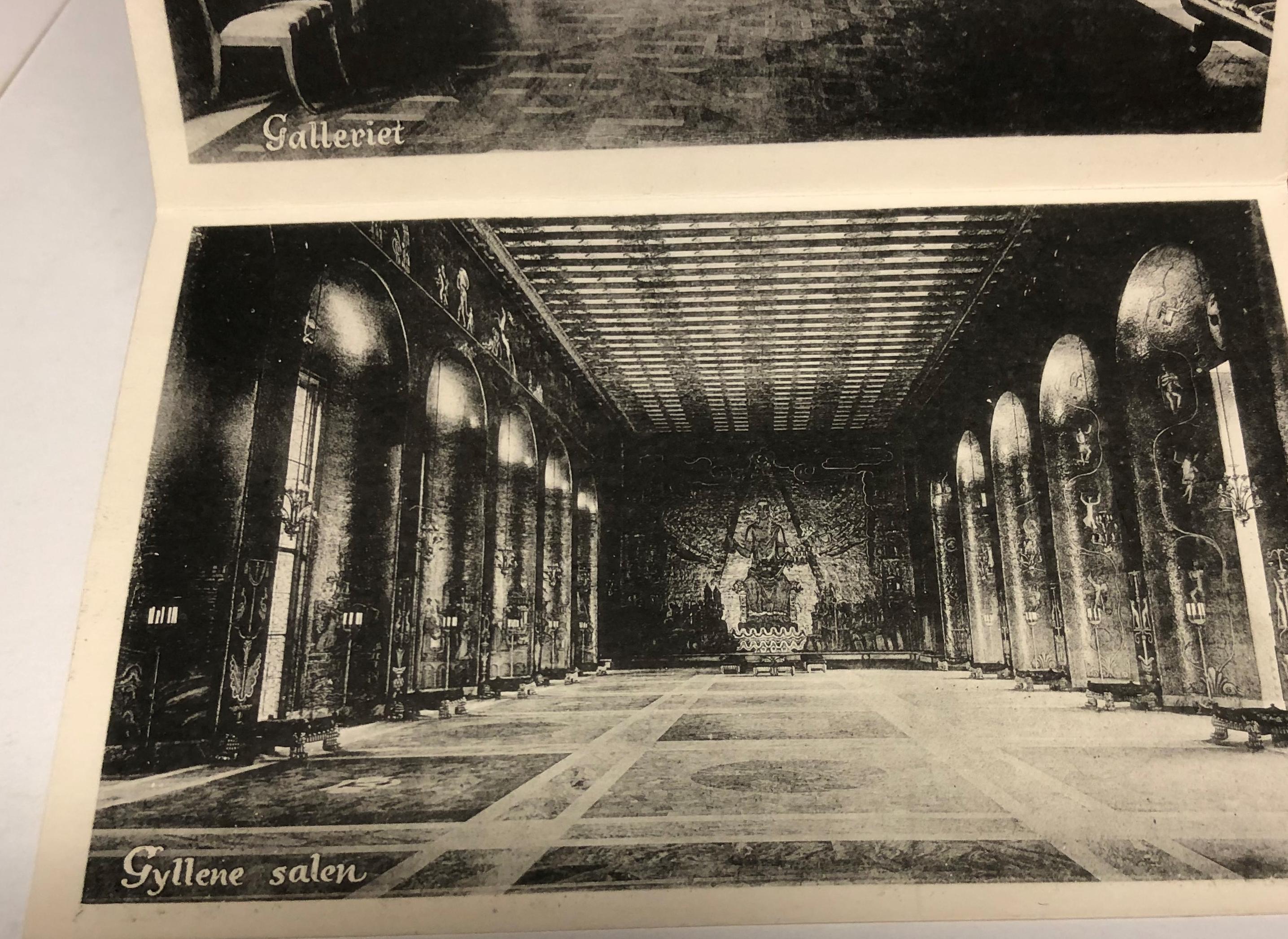 Svartvit bild av Gyllene salen i Stadshuset