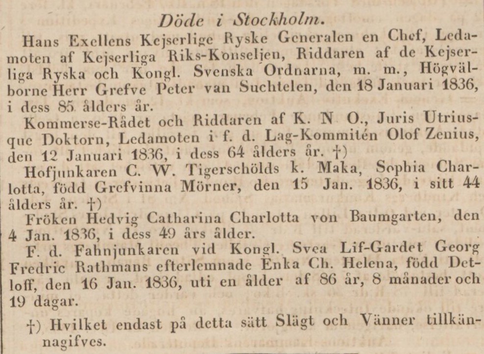 Gulnat tidningsklipp. Text: Döde i Stockholm.