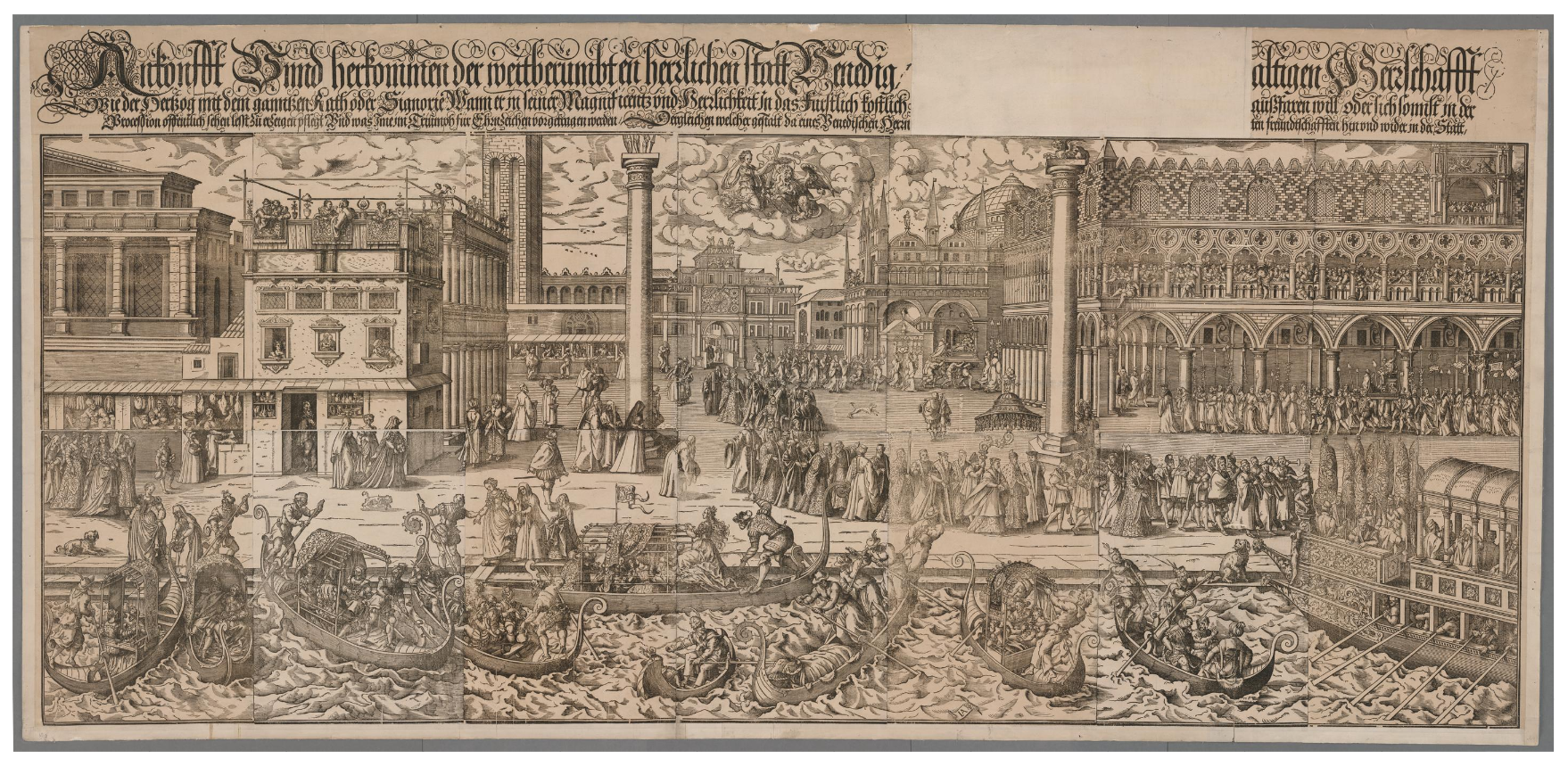 Jost Amman panorama över Venedig från slutet av 1500-talet. Foto: Jens Östman, KB