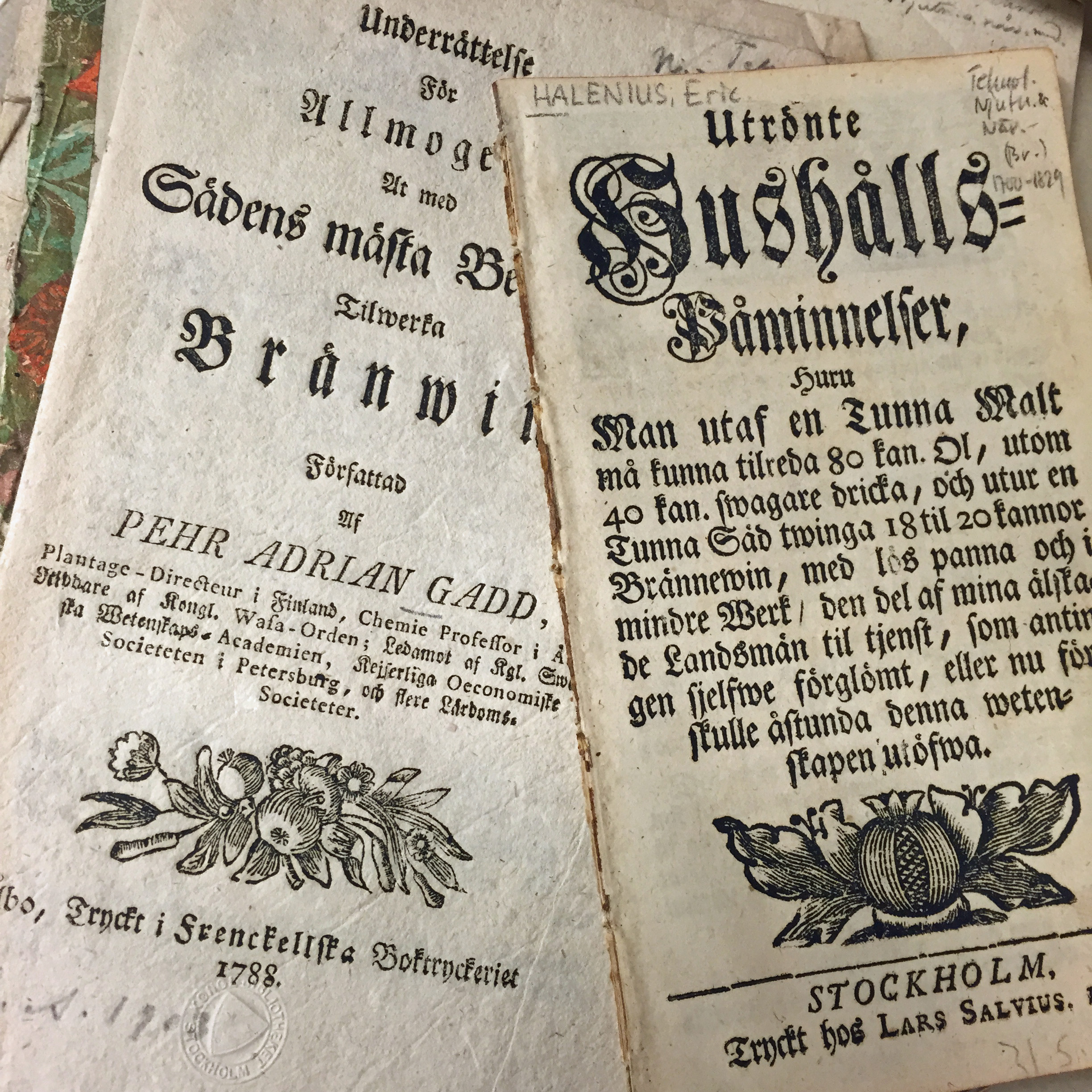 Halenius, Utrönte hushålls påminnelser, 1762. Foto: KB
