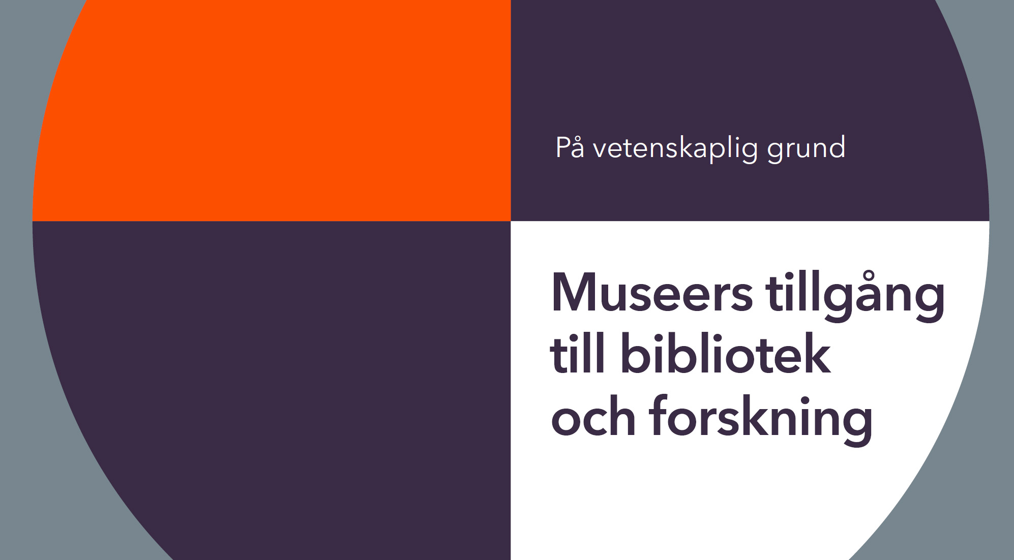 Utsnitt av rapportens framsida. Lila, orange och vita fält bildar en cirkel.