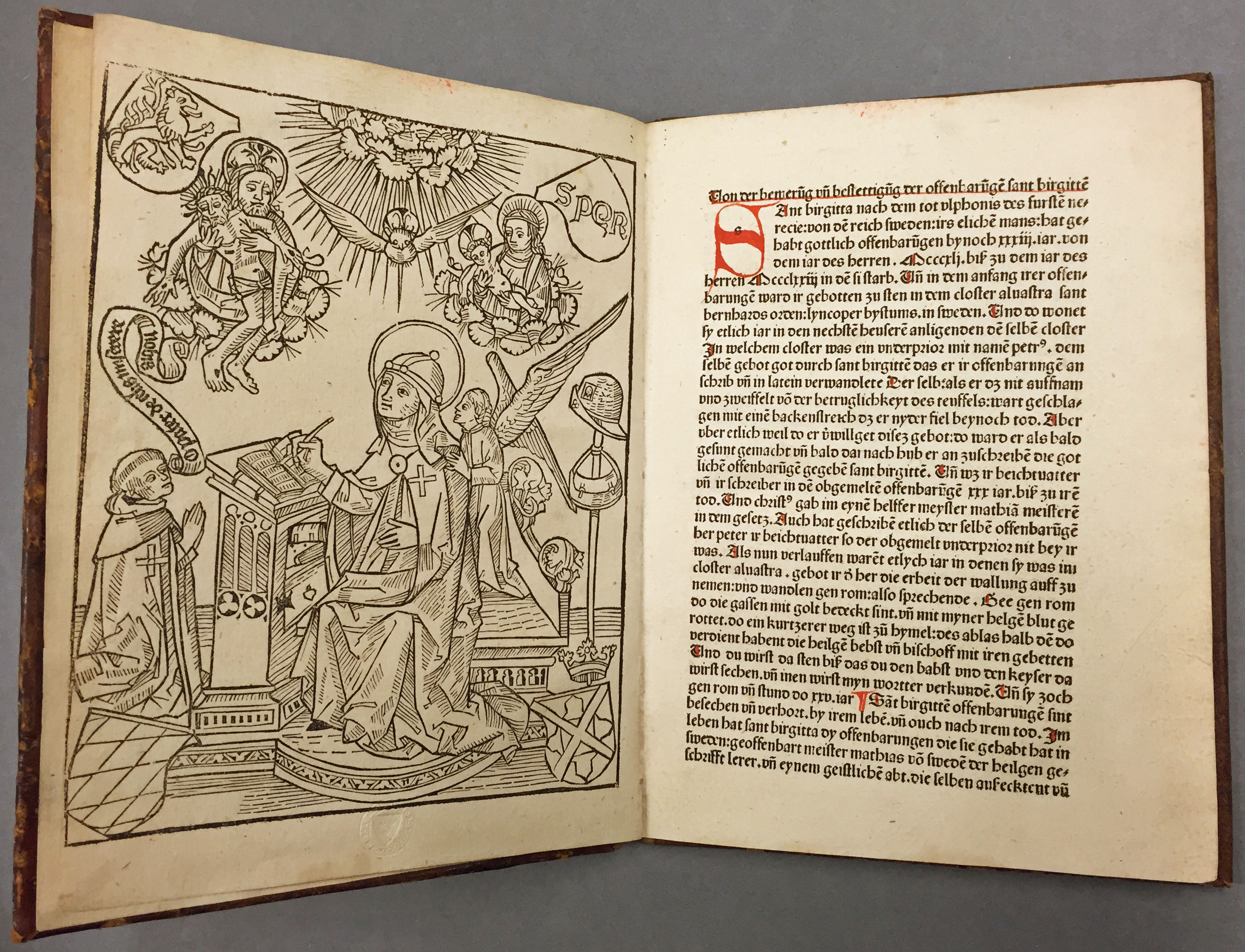 Träsnitt Heliga Birgitta 1481. Foto: KB