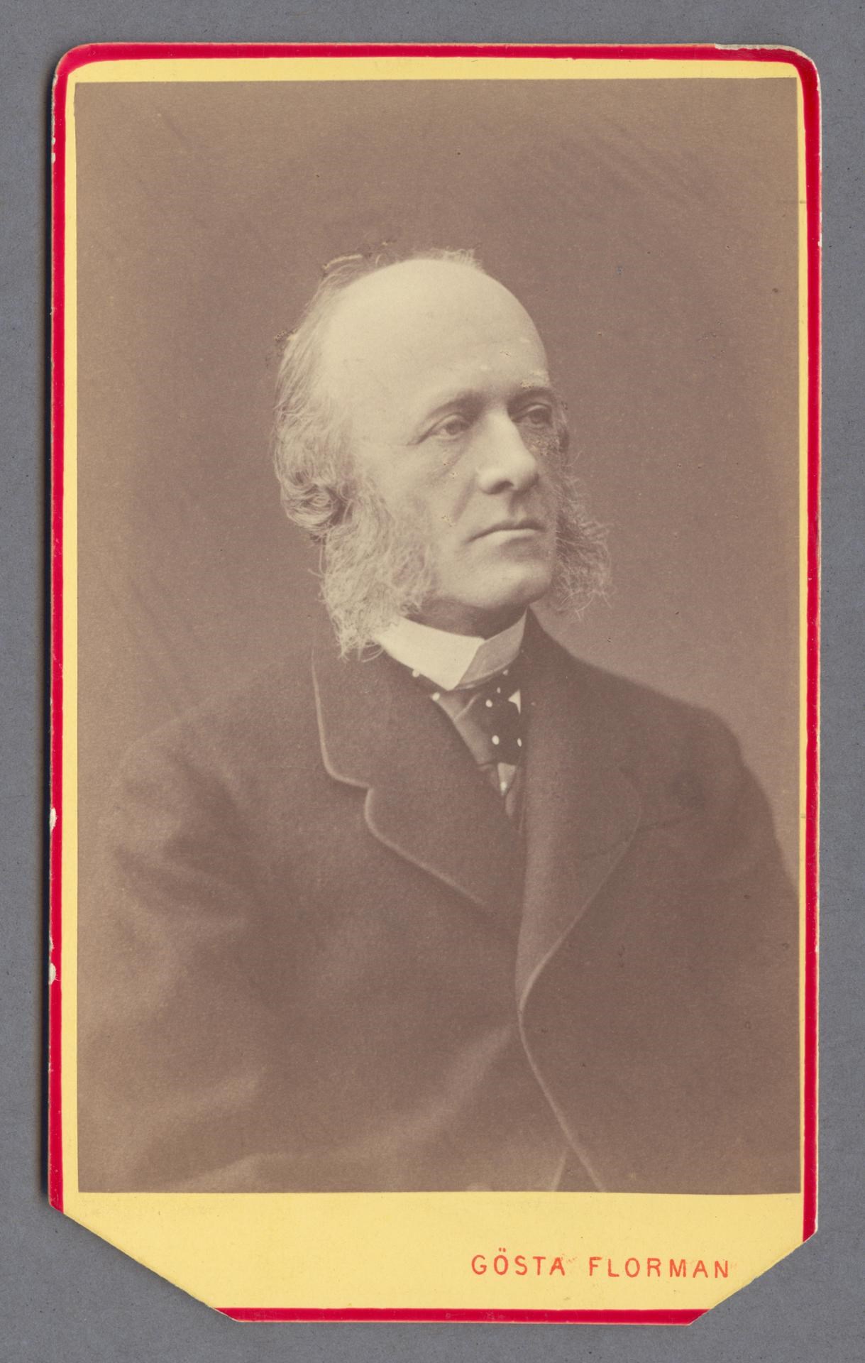 Bystporträtt av Julius Günther iklädd kavaj och hög kravatt.
