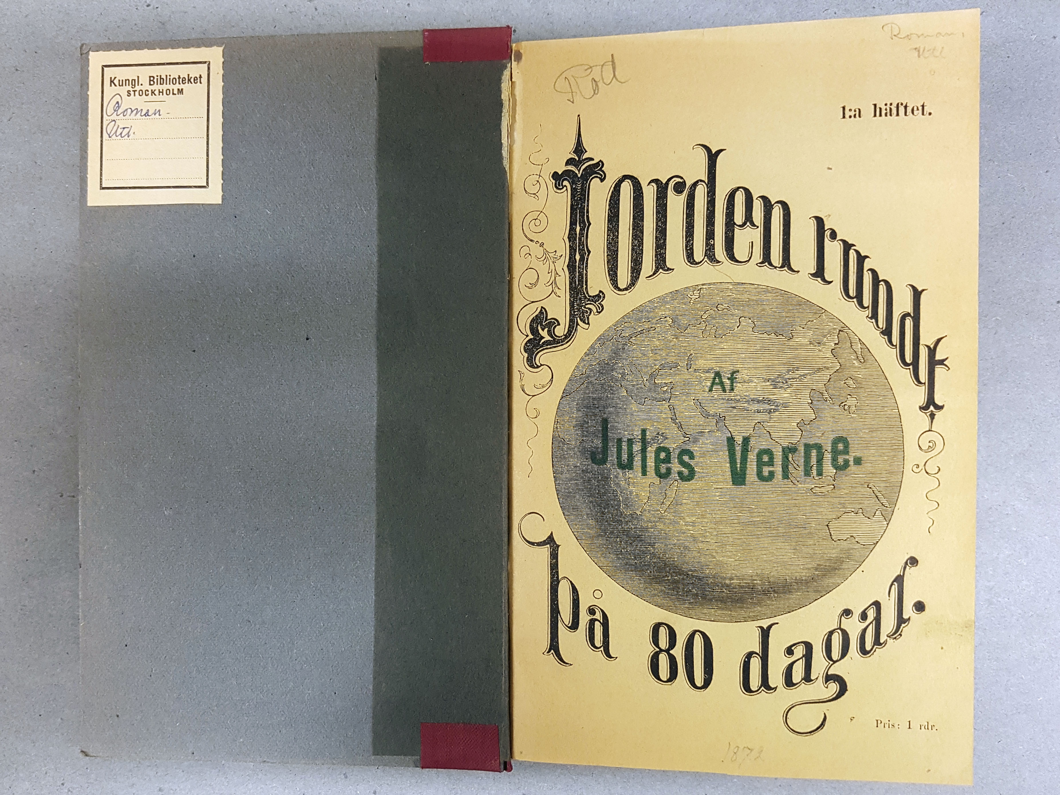 Verne, Jorden runt på 80 dagar 1872. Foto: KB