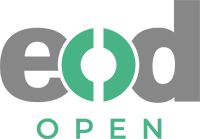 Logotyp för EODOPEN i grönt och grått.