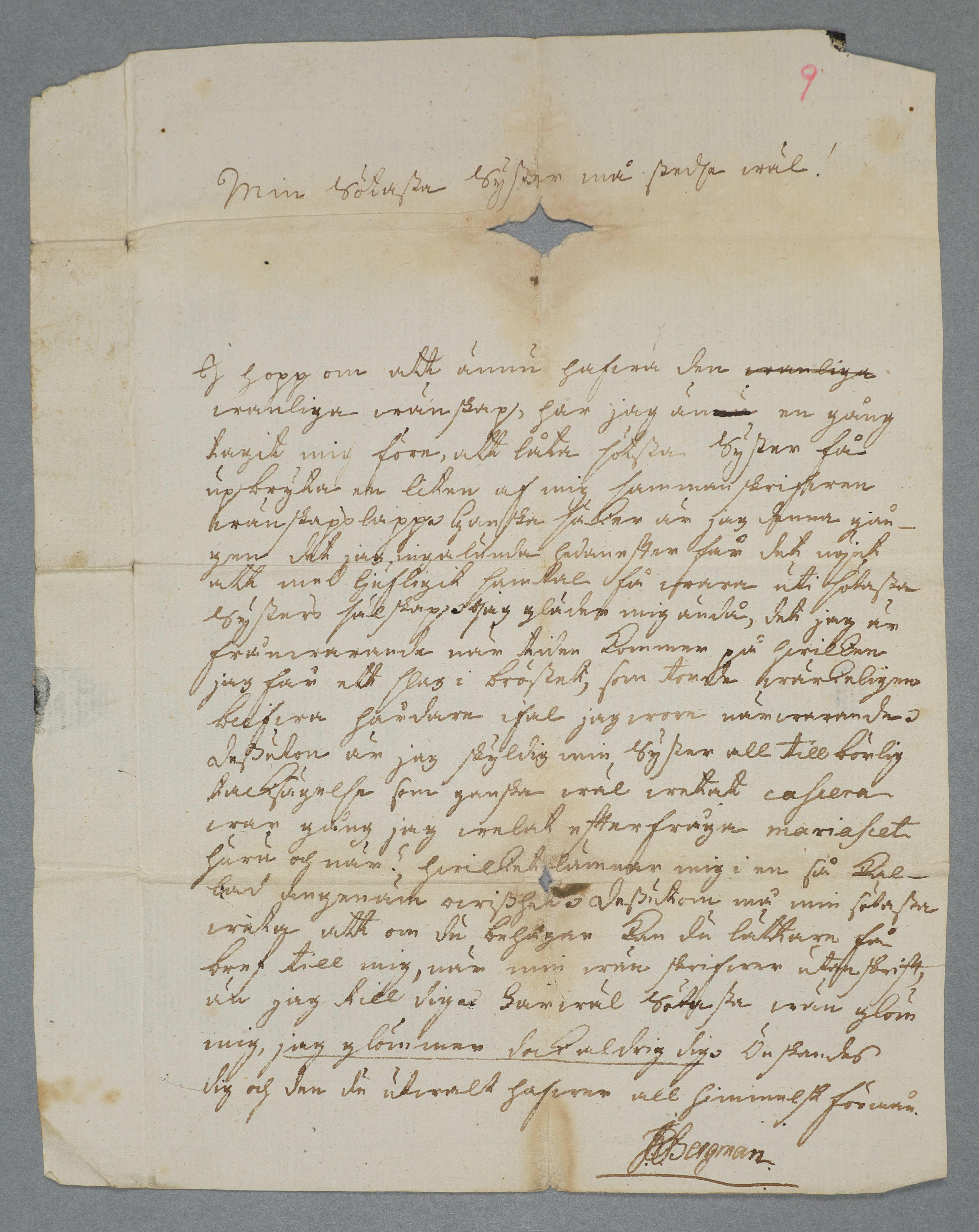 Det sista brevet från Conrad till Maja-Lisa 1777.
