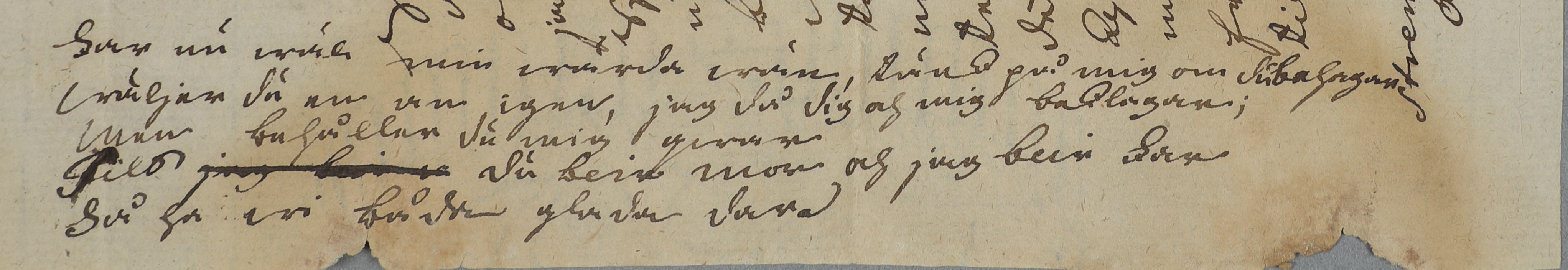 Kärleksbrev från 1776 med en dikt längst ned.