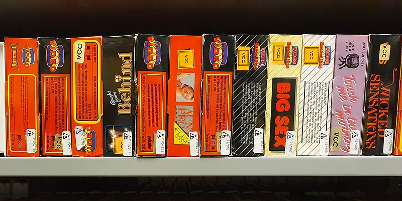 Pornografiska vhs-filmer. Foto: KB