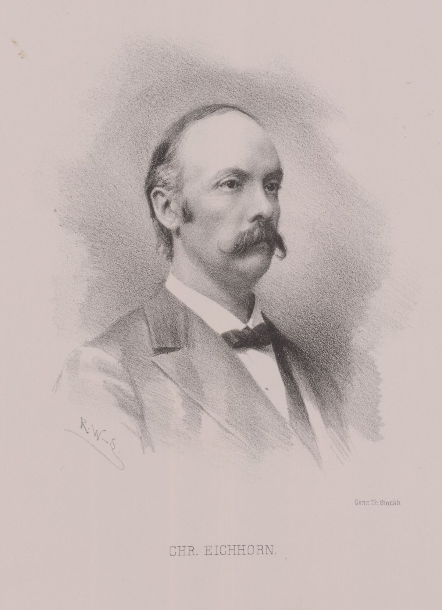 Tecknat porträtt av C. Eichhorn.