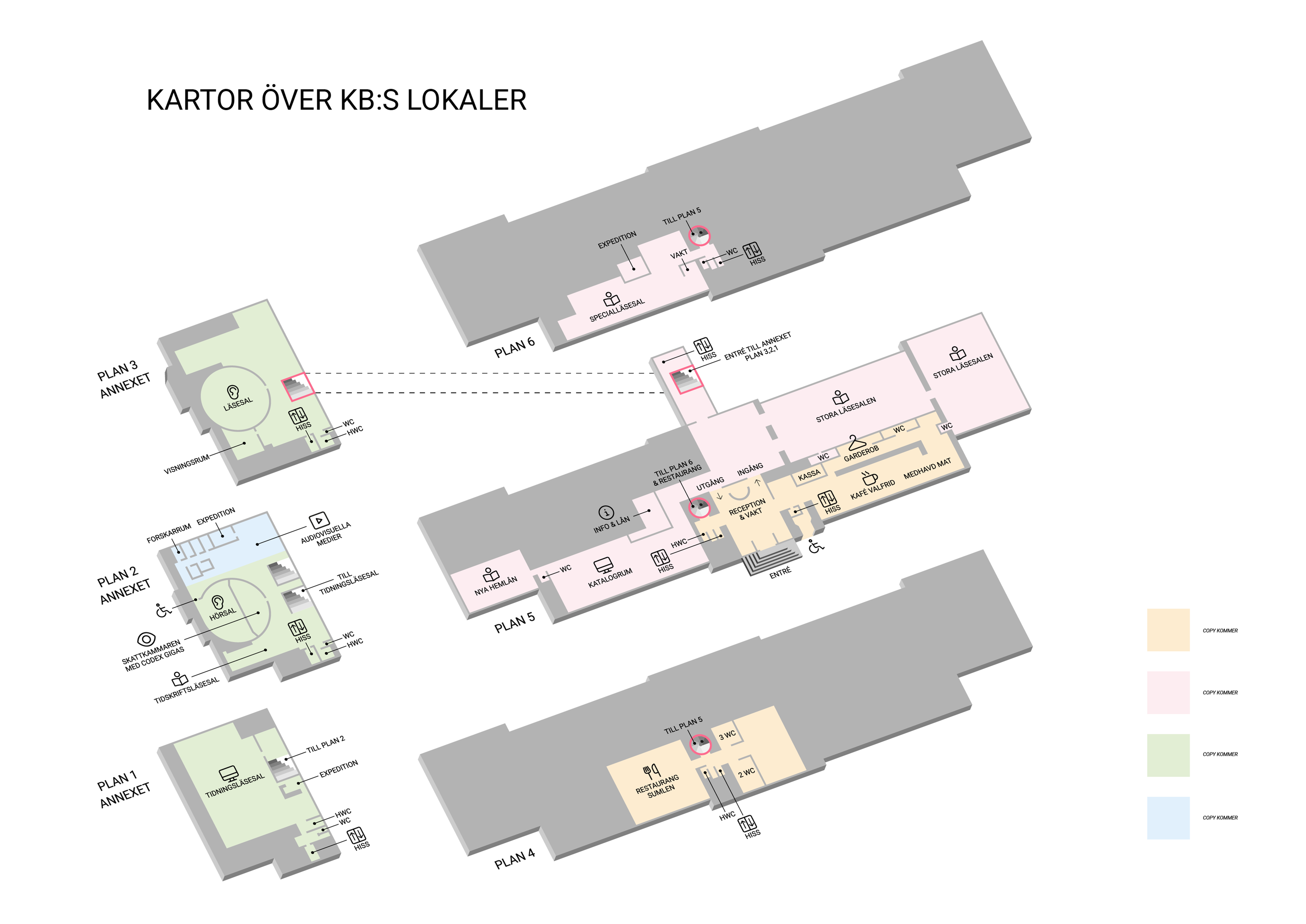 Karta över KB:s lokaler