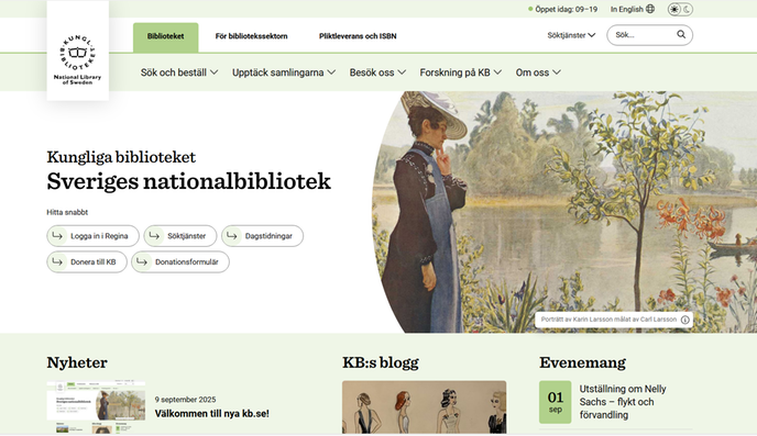 Kungliga bibliotekets nya webbplats
