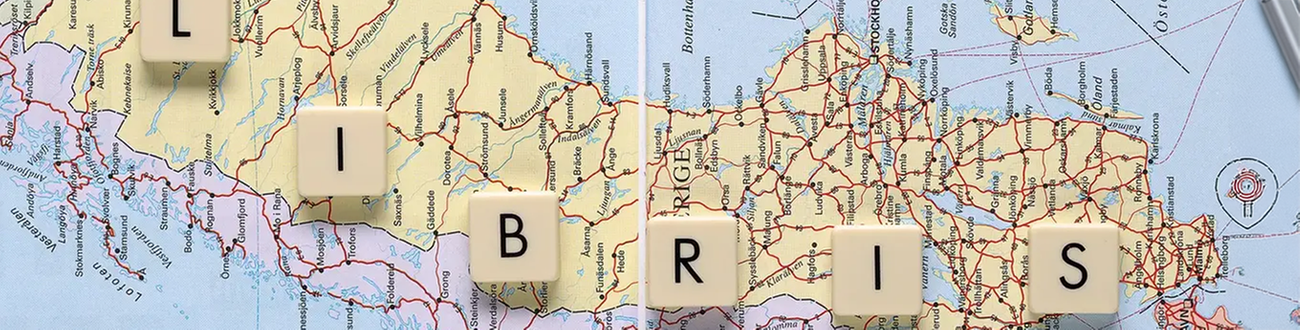 Map of Sweden with the letters in Libris.