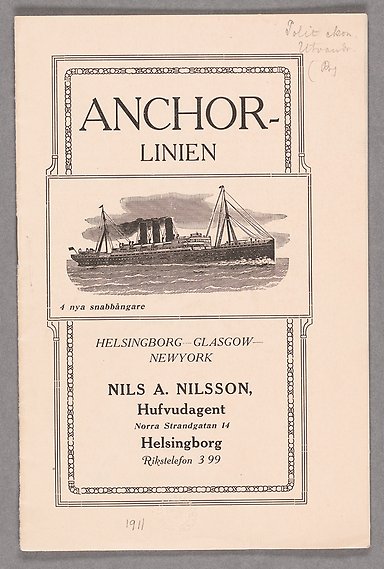 Äldre bokomslag med text och teckning av fartyg.